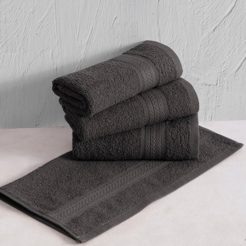 Ensemble de débarbouillettes en coton turc à séchage rapide 4 pièces, débarbouillettes 13 x 13, Gris