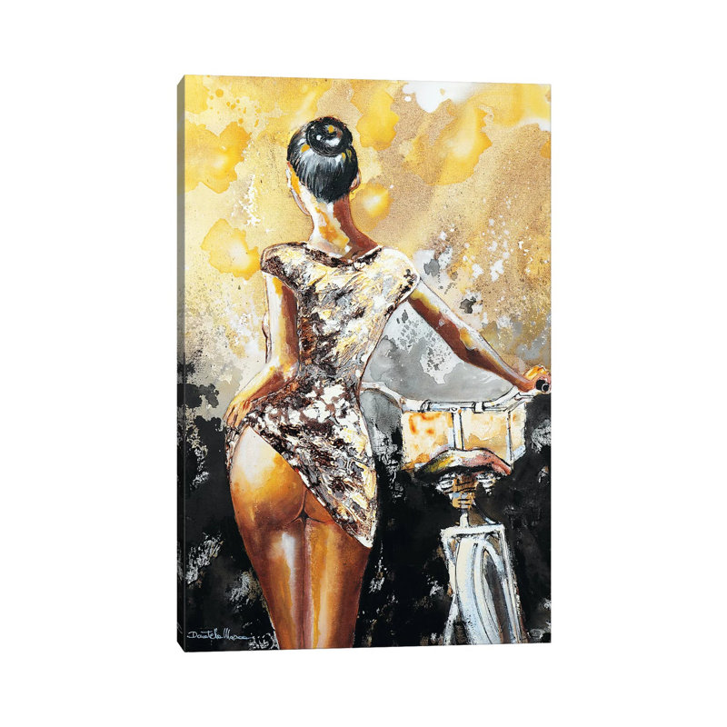 Another Woman..Another Bike II 1 Piece Wrapped Canvas Painting, 20.32 cm H x 30.48 cm W