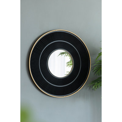 31.5X1.2X31.5" Mirror With Gold Iron Frame, Creates Neutral Atmosphere In Living Space Framed Wooden Mirror, 31.5X1.2X31.5", Color For House