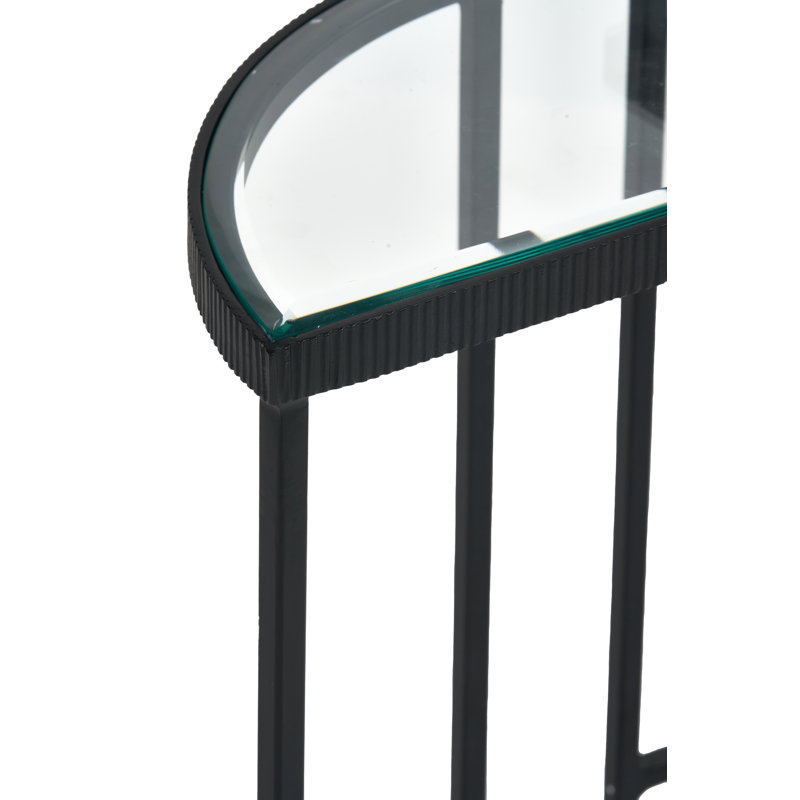 Silber Glass Top Frame Nesting Tables