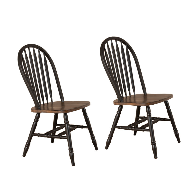 Judique 17.5'' H Solid Wood Side Chair, Black/Brown