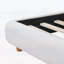 Structure de lit tapissier très grand moderne avec tête de lit à oreilles extra large, profil bas, aucun sommier tapissier requis, assemblage facile, blanc-1123757445