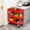 3-Tier Utility Cart With Casters, Steel Rolling Tool Cart For Warehouse Workshop Garage, 330 lbs Capacity
