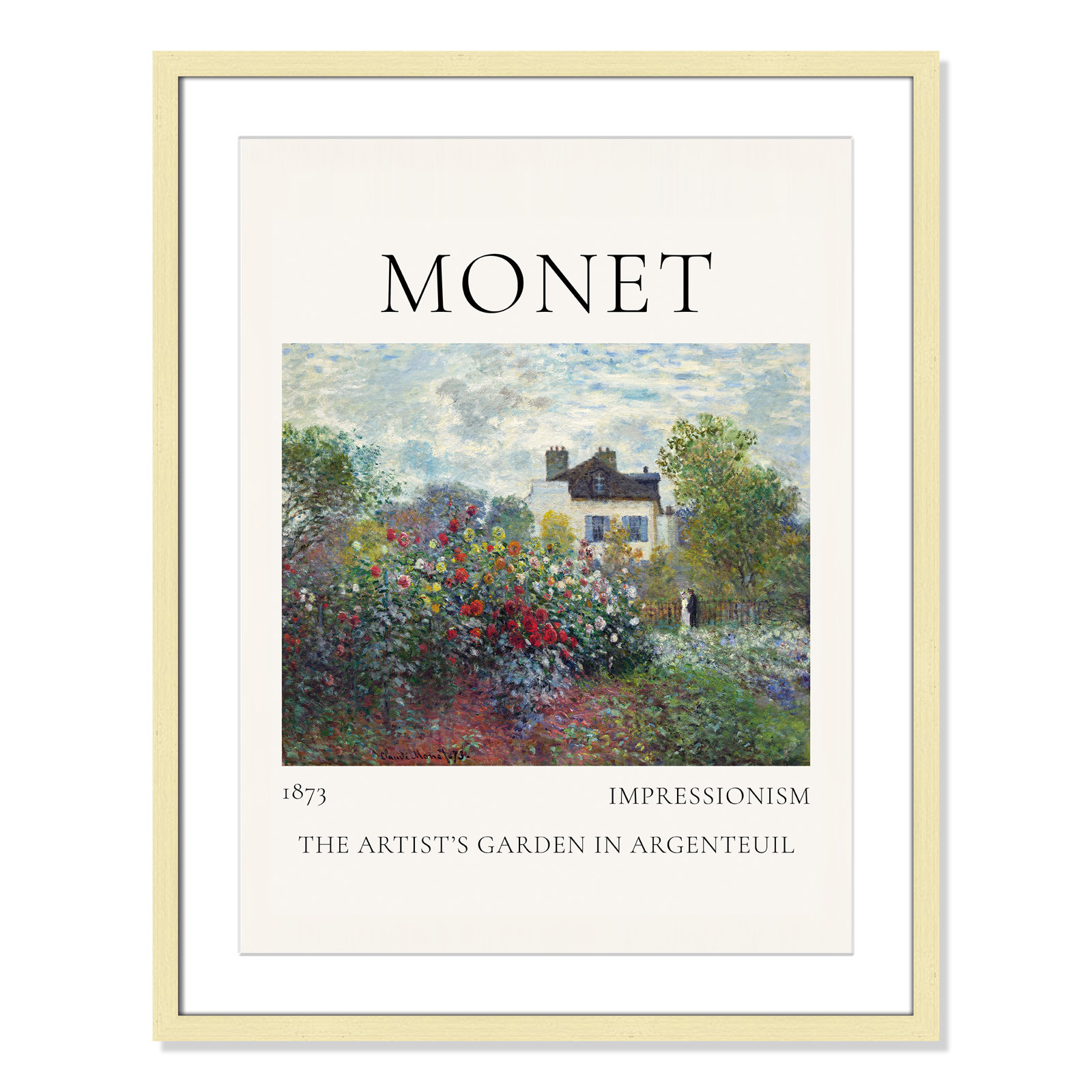 Artists Garden in Argenteuil Print by Claude Monet, Yes, 29.5" H x 23.5" W x 1.25" D, Gold Single Picture Frame