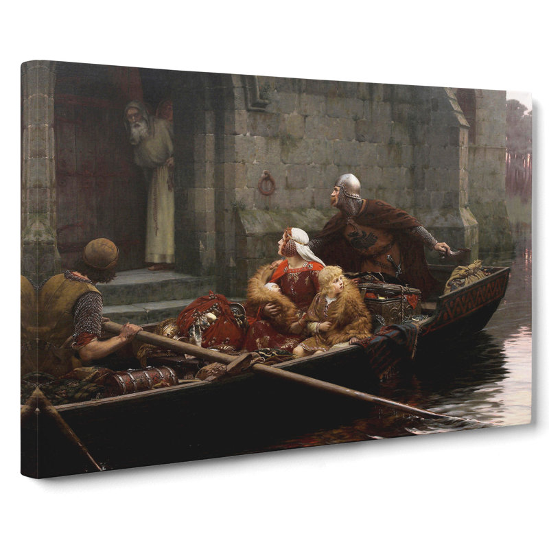 In Time Of Peril by Edmund Leighton - Wrapped Canvas Painting, 35cm H x 50cm W x 3cm D