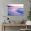 Paysage marin au crépuscule, art abstrait de paysage côtier