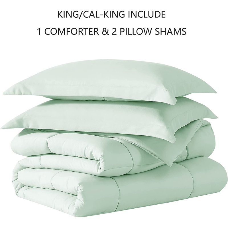 Ensemble d'édredon en microfibre , Menthe, Édredon pour très grand lit + 2 très grandes ta