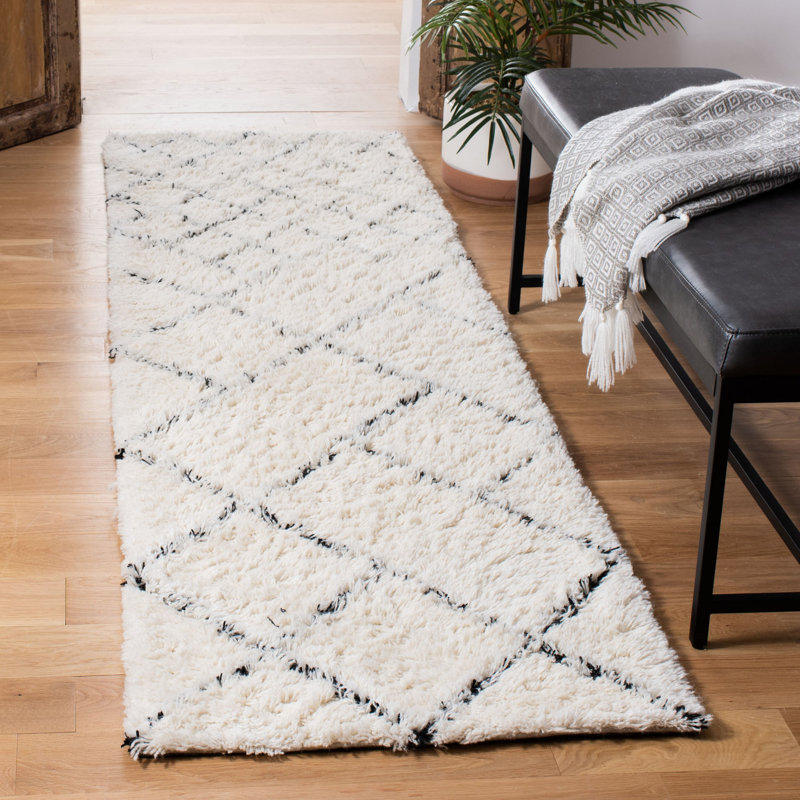 Powell Hand Tufted Wool Geometric Rug, Runner 2'3" x 8'
