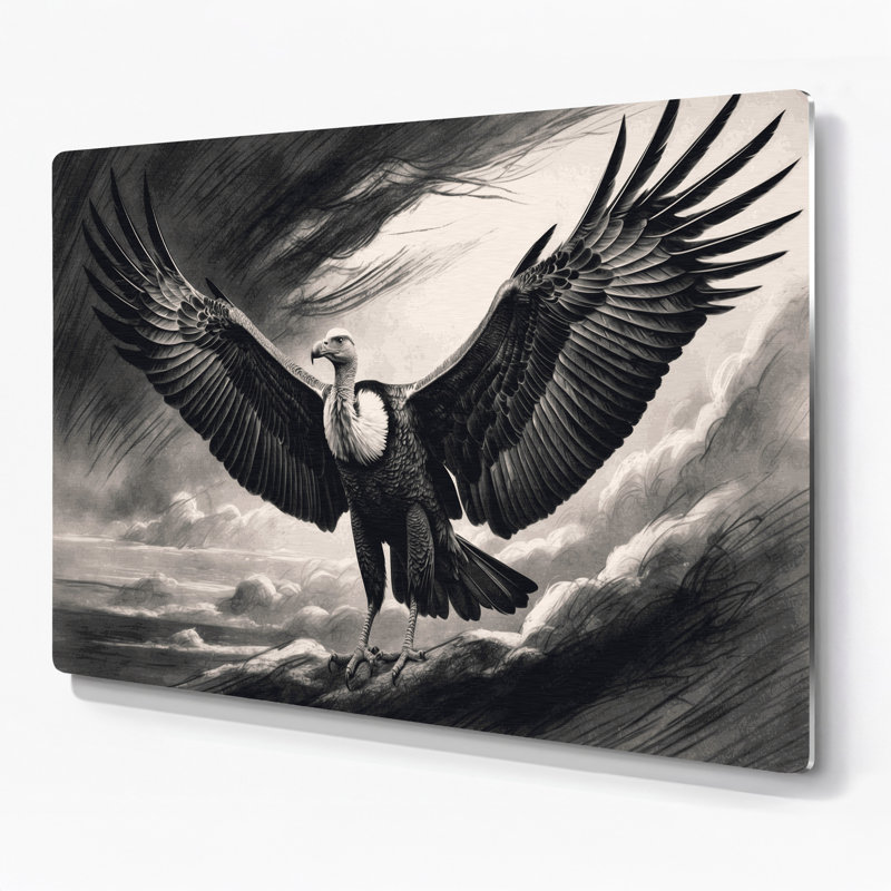 Art mural en métal gris, 16" H x 20" W