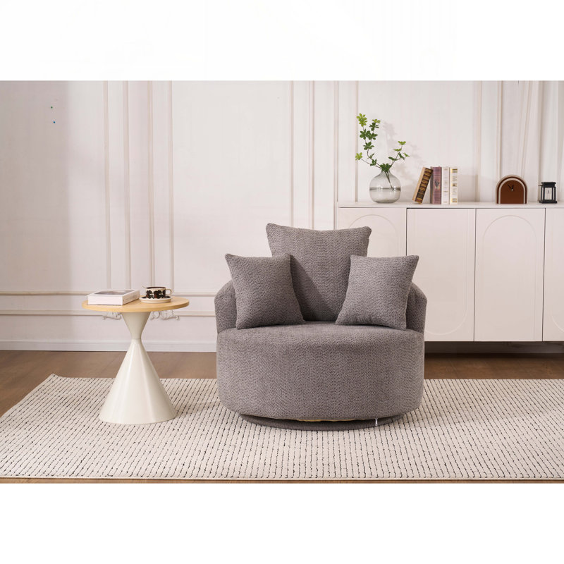 Fauteuil demi-tonneau pivotant, Chenille orange