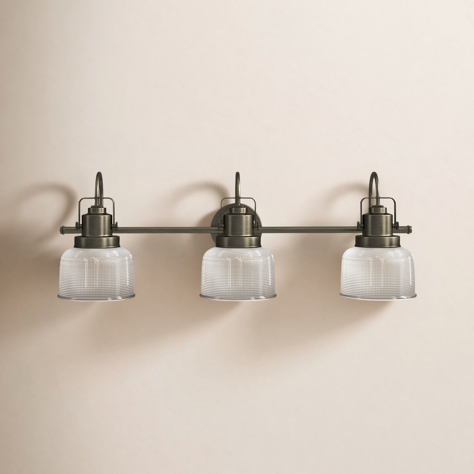 Rosser 3 - Light Dimmable Vanity Light, Venetian Bronze, 8.75"H x 26.25"W x 7.25"D, 3 Lights