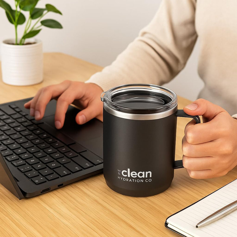 Tasse de voyage Clean, Noir