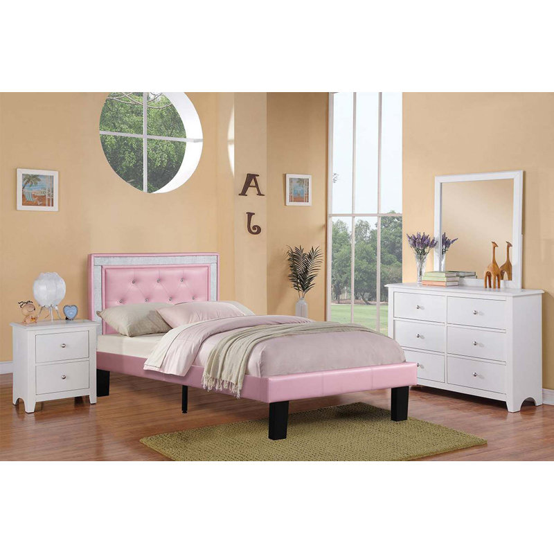 Nightstand With 2 Drawers Storage, White