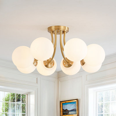 Plafonnier semi-encastré 8 lumières