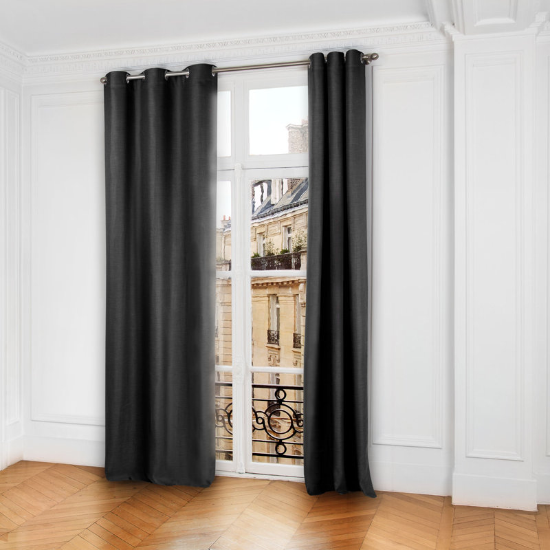 Lina Blackout Curtain Single Panel, 145 W x 280 D cm, Anthracite