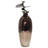 Modern Glass Vase with Sculptural Aluminum Accent, Decorative Metal and Glass Transitional Style Vessel for Contemporary Interiors-68569401