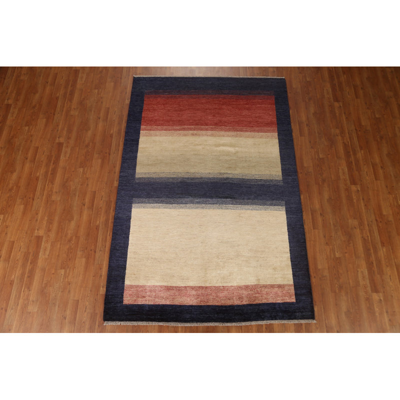 Tapis rayé Gabbeh 6 x 9