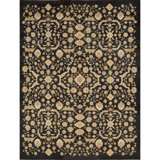 Wool Oriental Area Rug in Black/Beige/Red