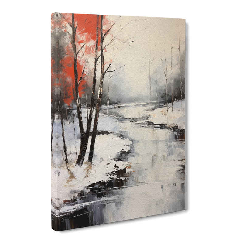 Winter Landscape Gestural No.2 - Wrapped Canvas, 50cm H x 35cm W x 3cm D