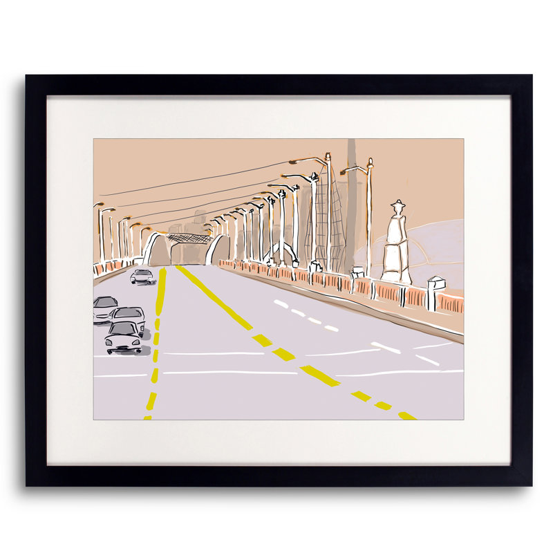 Sixth Street Bridge Print by Deborah Blum, Black Framed Paper, 24" H x 30" W