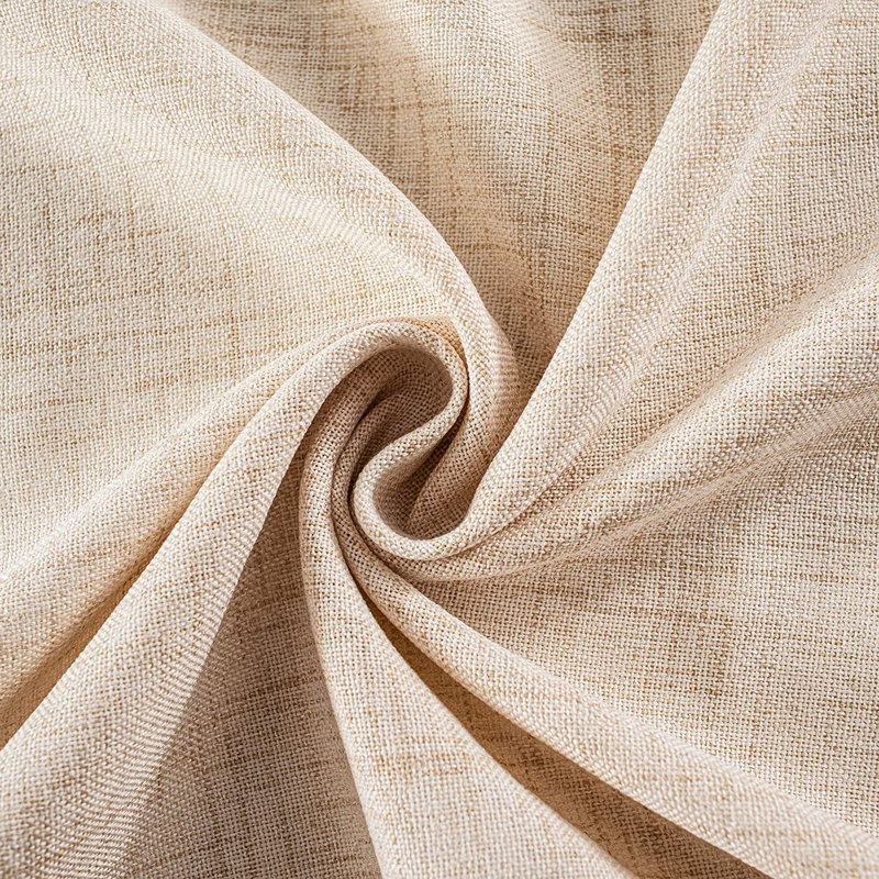 Abigael Pinch Pleat linen Textured Curtains for Living Room Semi Sheer Curtains for Bedroom Single Panel, 50" W x 96" L