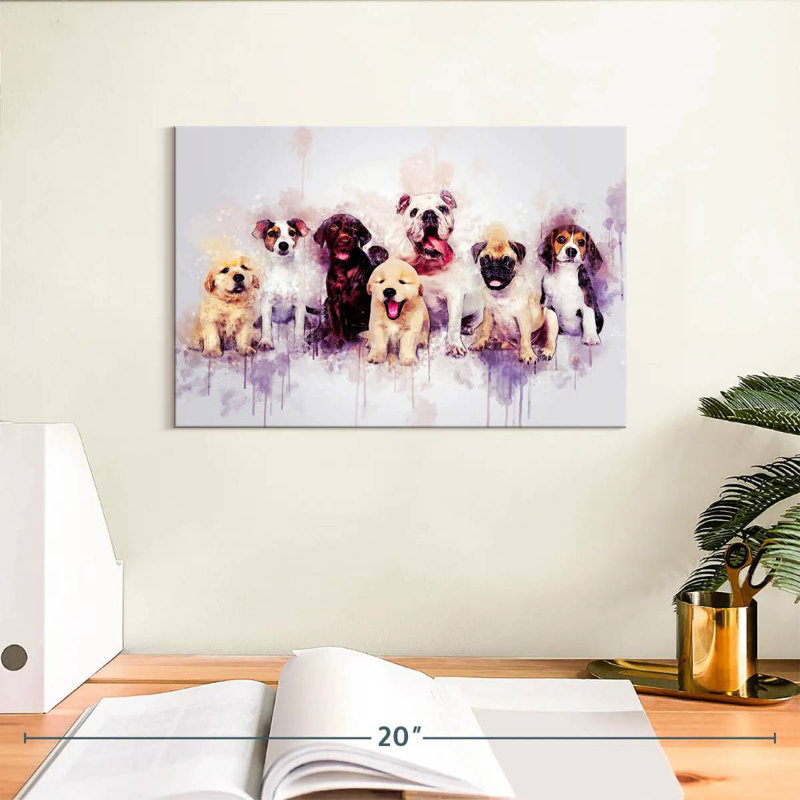 Chiots de chien, H 8 po x l 12 po