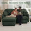Causeuse de 72 pouces de large avec dossier en tissu matelassé en chenille et dossier avec repose-pieds mobile pour petits espaces, vert-1169087280-1169087284