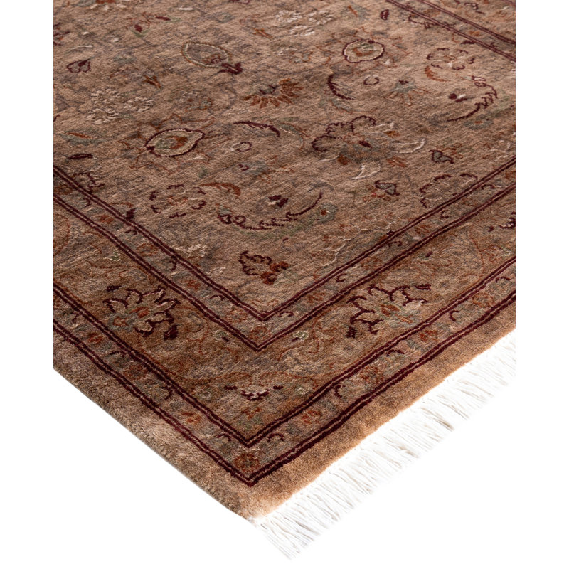 Overdyed Hand-Knotted Wool Modern-Contemporary Beige Runner 2' 8" x 6' 7"