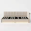 EU & UK Single Ottoman Daybed, Velvet Upholstered Sofa Bed with RGB LED Lights & USB/Type-C Charging, Grey/Cream-1649838259-1647653464
