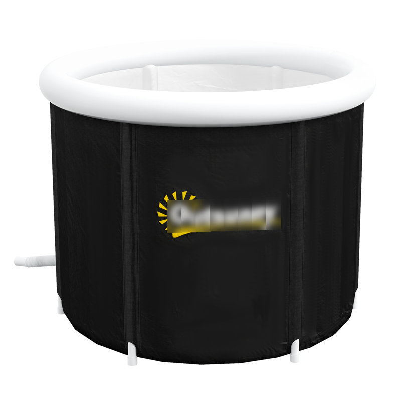 Bain de glace noir pour les sportifs, portatif 79 gallons avec couvercle en maille et sac de transport