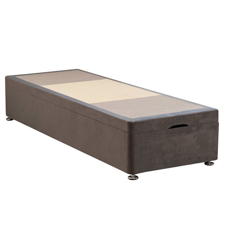 Riviere Divan Bed Base, Plush Mole, Front Open Ottoman Base, Single (3')