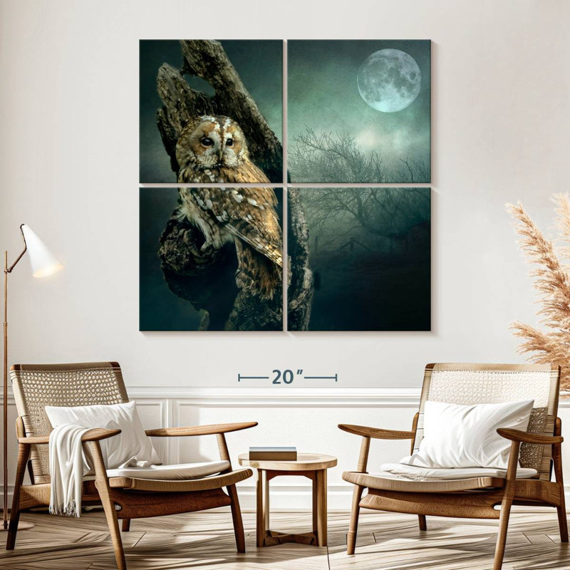 Brampt Owl At Night, 57" H x 57" W