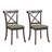 Set Of 2 Farmhouse Wooden X-Back Upholstered Dining Chairs-1708305483