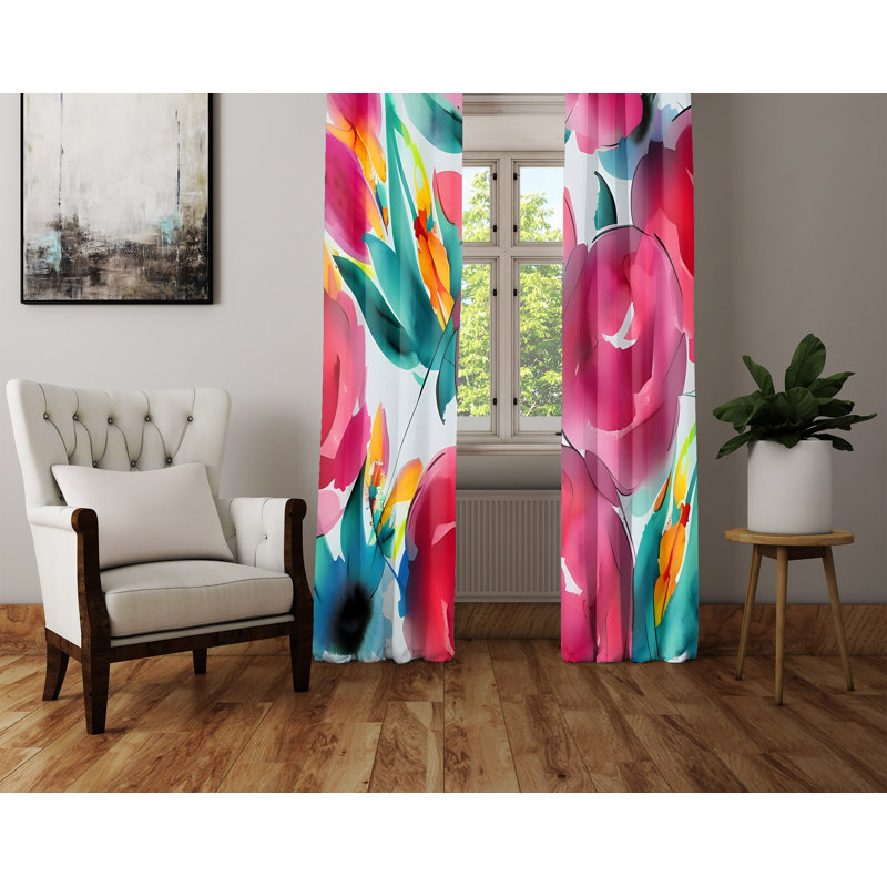 Diahann Semi Sheer Curtain Pair, 20" W x 61" L
