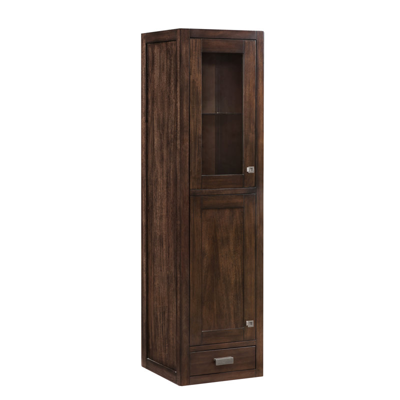 Armoire à linge H 56 po Addison, Gaucher, Acacia mid-Century