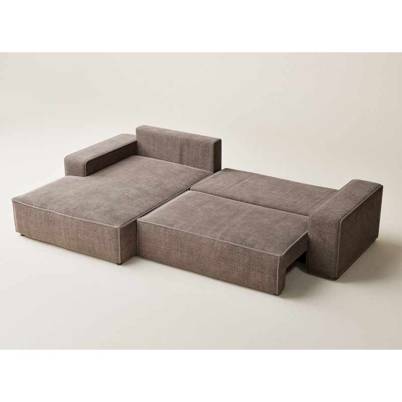5 Seater Reclining Corner Sofa , Left Hand Facing, Brown PolyesterChenille
