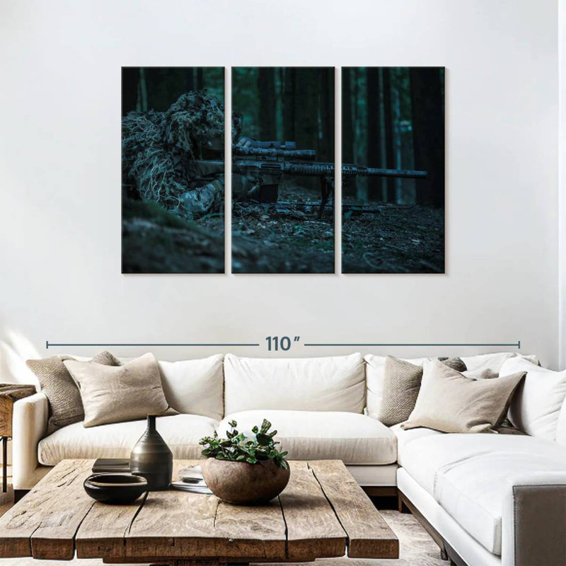 Military Sniper, 48" H x 74" W