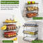 Panier de fruits à 3 niveaux pour comptoir de cuisine avec cintres à banane, bols à fruits avec plateau en bois et support à fruits
