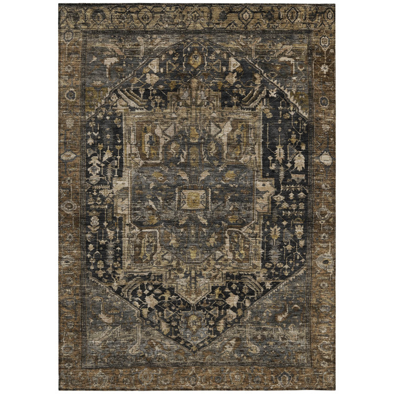 Tapis d'intérieur / extérieur brun Clarina, 8 pi x 10 pi