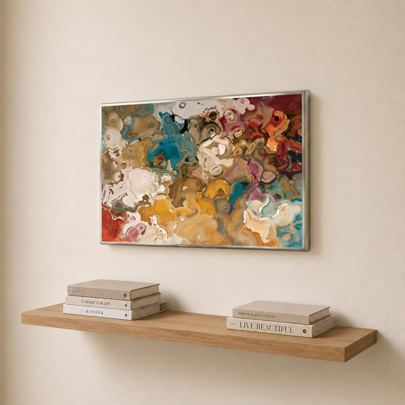 Proverbes 17: 6 générations de joie par Mark Lawrence, H 21,5 po x l 27,5 po x P 0,75 po, Acrylique encadré, Argent argent