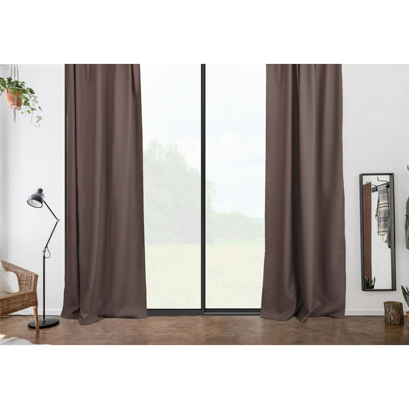 Room Darkening Single Curtain Panel, 260cm W x 265cm H, Brown