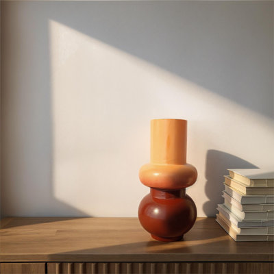 Vase intérieur / extérieur en métal émaillé