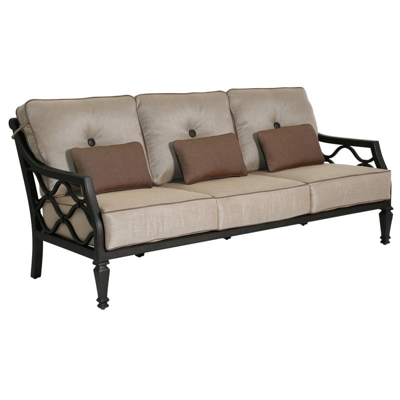 Villa Bianca 82.5'' Wide Straight Aluminum Patio Sofa with Sunbrella® Cushions