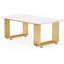 Bureau de direction moderne 70,9 po, grand bureau d'ordinateur blanc avec pieds en métal doré
