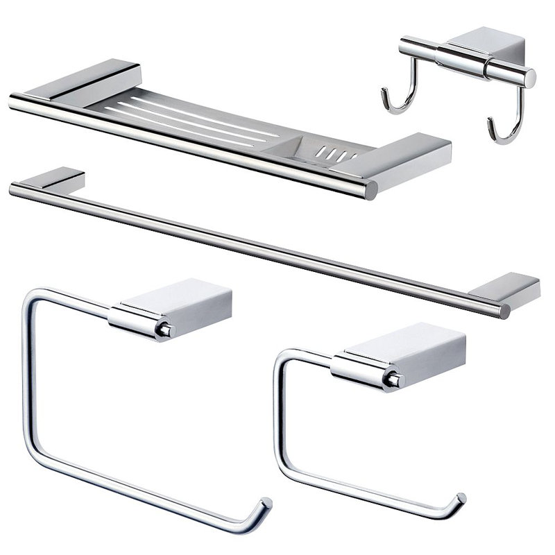 Maddox 5 - Piece Bathroom Hardware Set, Polished Chrome