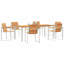 6 - Person Wood Patio Dining Set with Rectangular Table-405616948