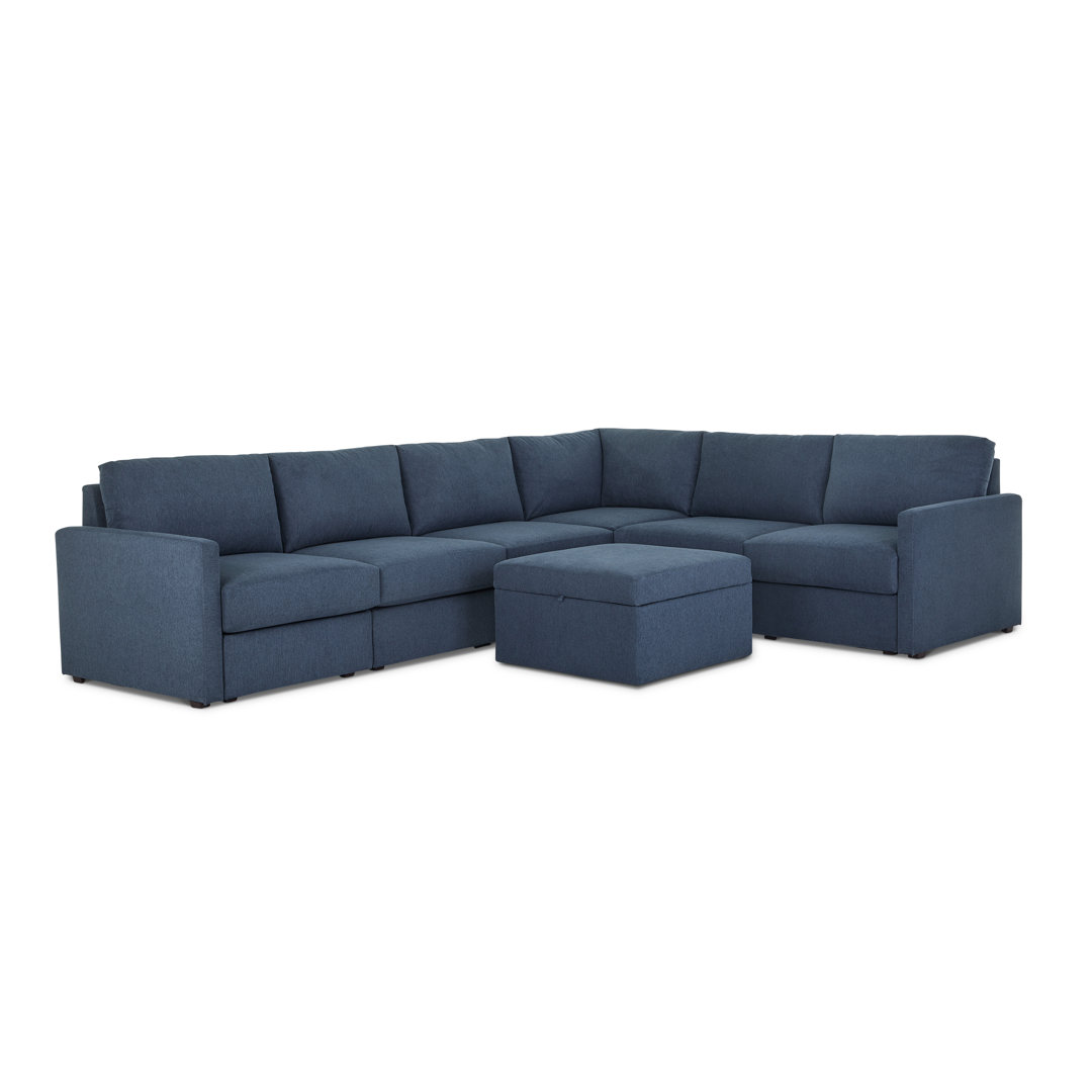 Flex 6 - Piece Upholstered Modular Sectional with Storage Ottoman Flexsteel 