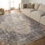 Tapis médaillon brun clair / bleu Iroh-1648512915