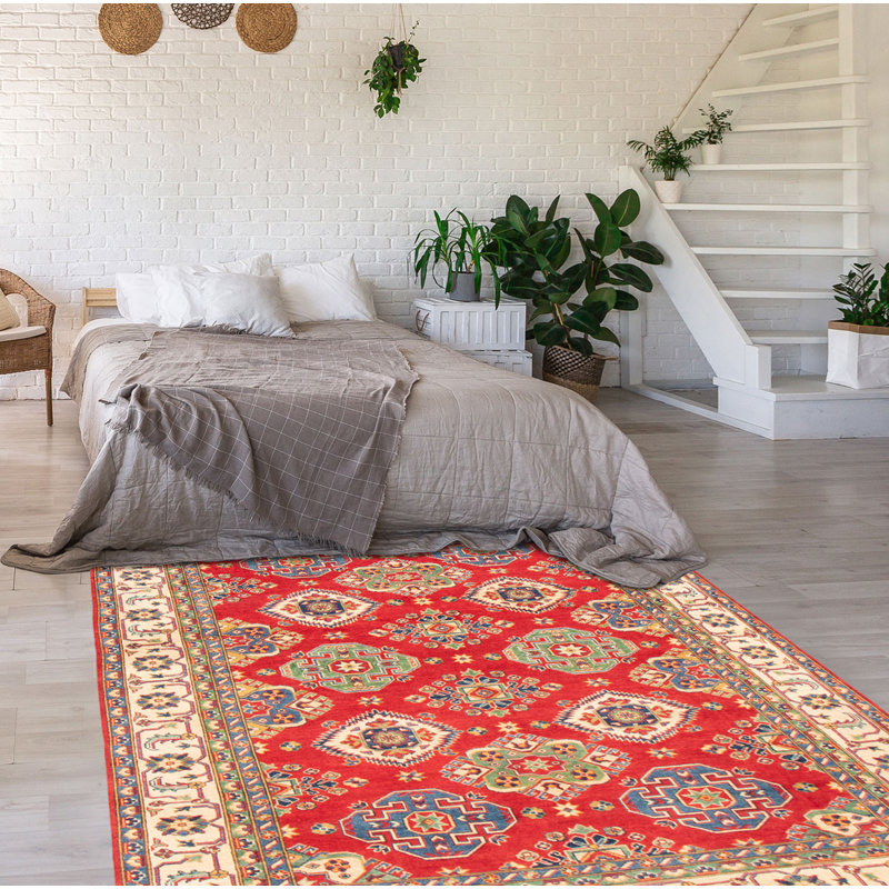 Malayka One-of-a-Kind 6'8" X 9'7" New Age Wool Area Rug in Dark Red