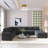 125.6" U-Shaped Oversized Sectional Sofa Couch Linen Upholstered Convertible Sofa&Couch With Wider Seat And Chaise-194168268